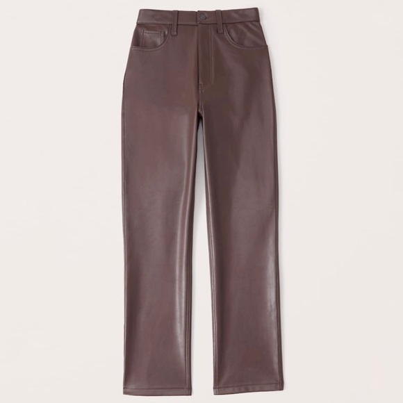 brown 90s vegan leather pants from abercrombie & fitch - Picture 1 of 1